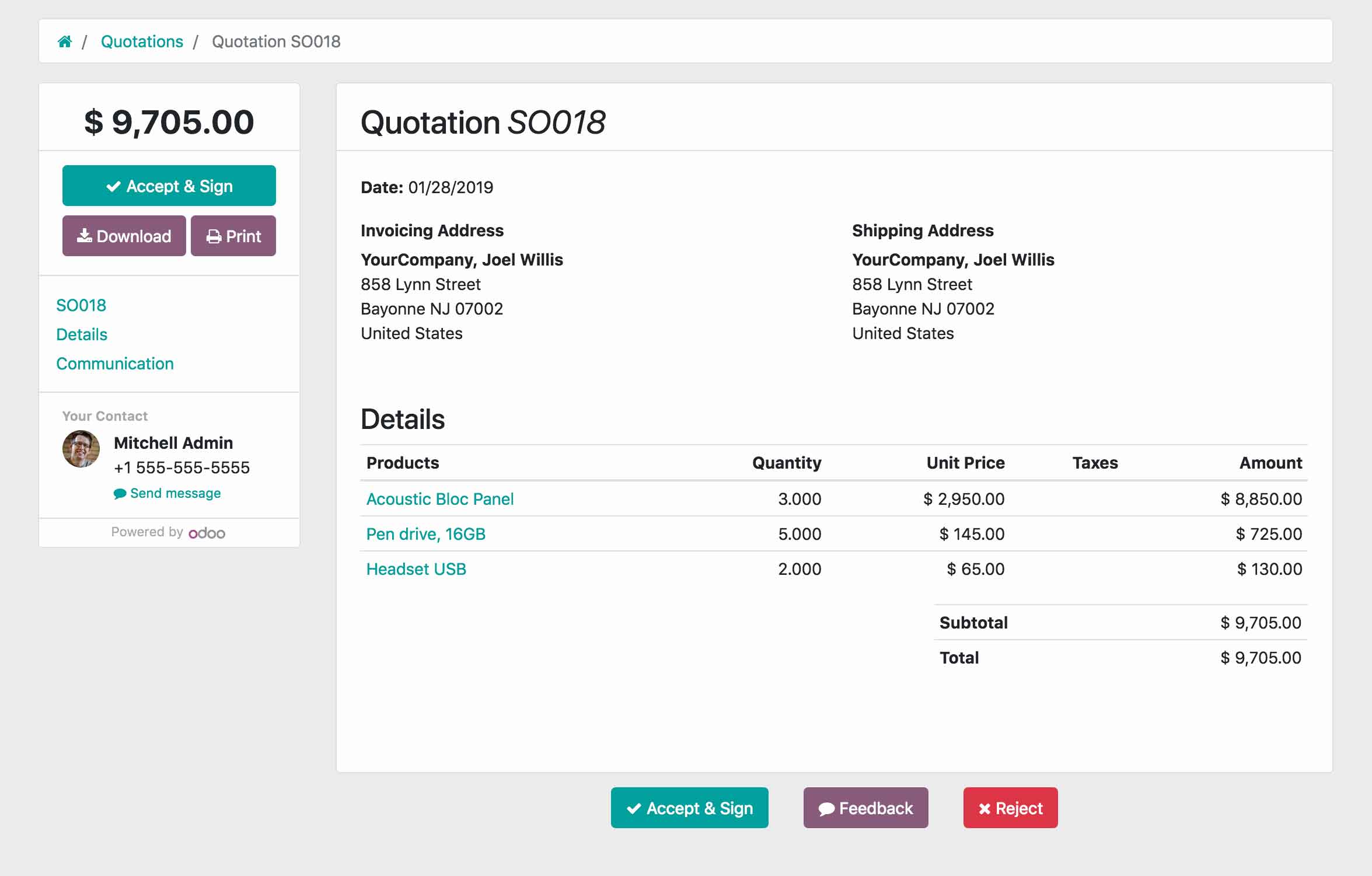 Odoo Sales Software